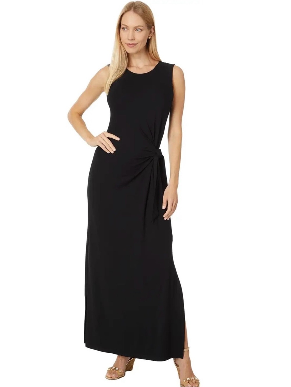 Lilly Pulitzer Bryson Sleeveless Black  Maxi Dress L